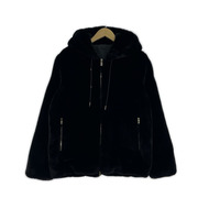 TATRAS バックロゴ フーデッドファーブルゾン 02 ブラック