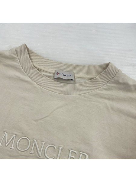 MONCLER スウェット・トレーナー ロゴスウェット クリーム  L[値下]