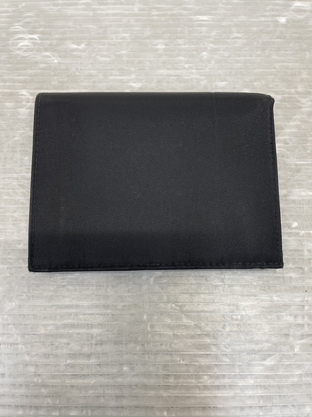 PRADA テスート ナイロン×サフィアーノ コンパクトウォレット ブラック