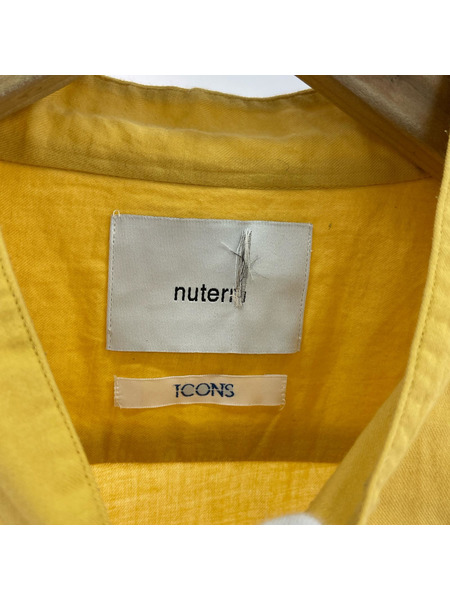 長袖シャツ nuterm バンドカラー イエロー (M)
