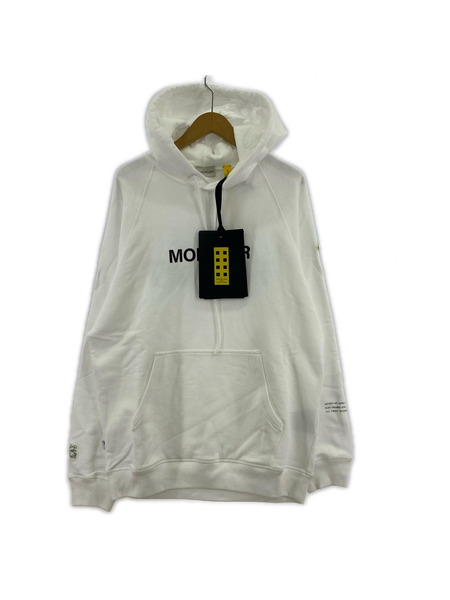 MONCLER×FRAGMENT Hoodie プリント POパーカー M 白  M5214 タグ付