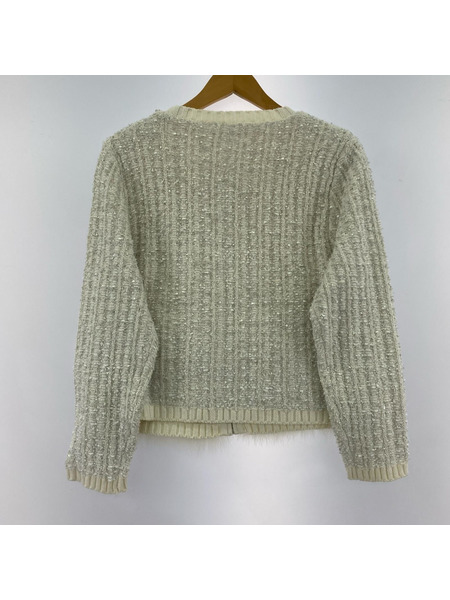 Sheller フォックスファーツイードジャケット F ホワイト