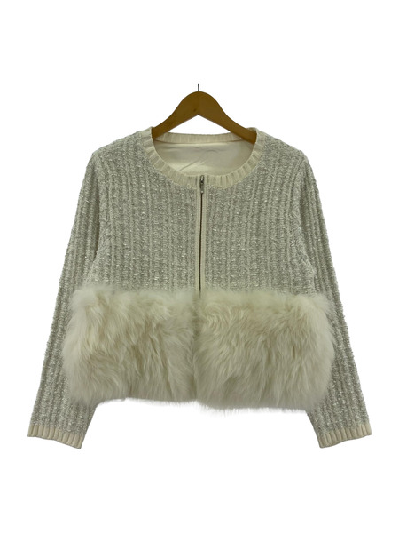 Sheller フォックスファーツイードジャケット F ホワイト