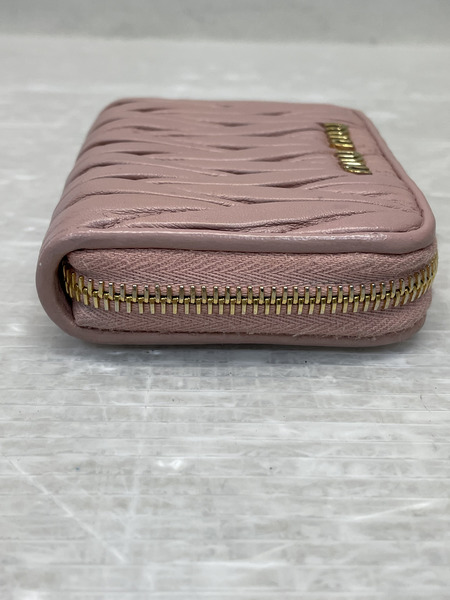 miumiu マテラッセ ラウンドジップ コインケース ピンク[値下]