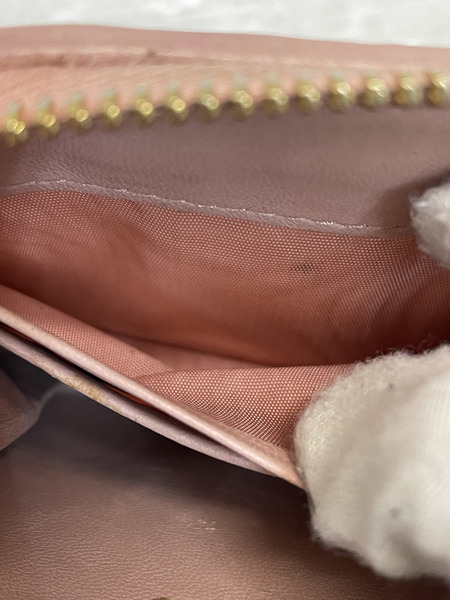 miumiu マテラッセ ラウンドジップ コインケース ピンク[値下]