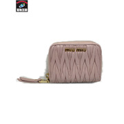 miumiu マテラッセ ラウンドジップ コインケース ピンク