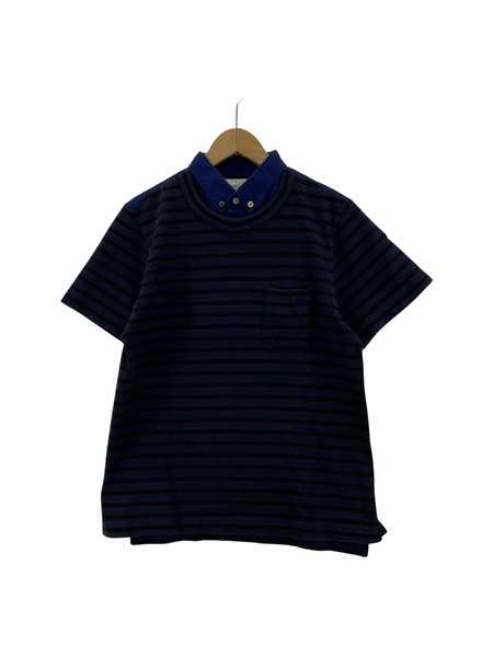 Sacai/フェイクレイヤード切替ボーダーTシャツ/1/14-00627M