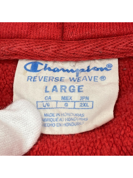 Champion リバースウィーブロゴ刺繍プルパーカー(2XL)赤