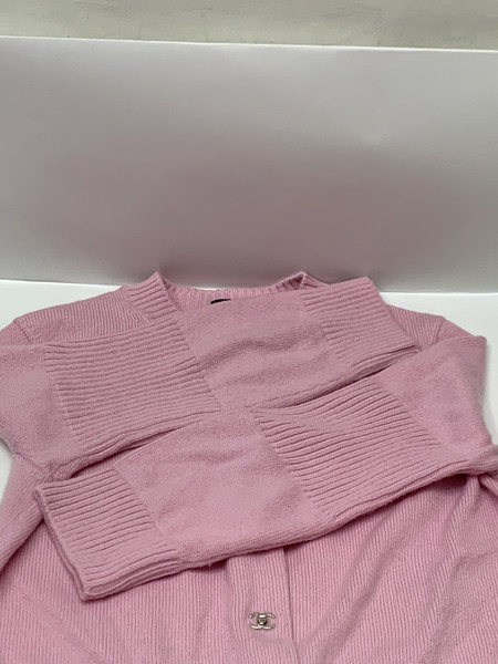 CHANEL ターンロックボタン ニット カーディガン Size34 ピンク 本体のみ シャネル ココマーク カシミヤ カシミア