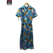 GUCCI Tulip print pleated dress 青 (36)