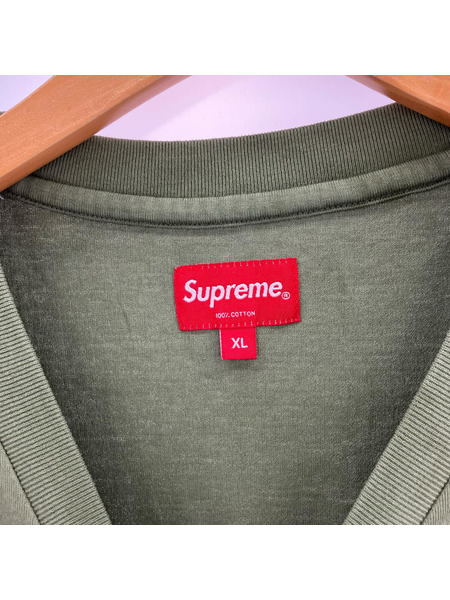 Supreme 半袖Tシャツ・カットソー flames Tee カーキ (XL)