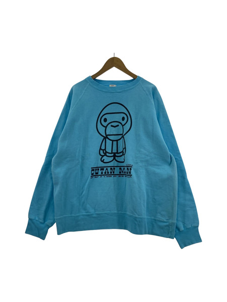 A BATHING APE オールド BABY MILO プリントスウェット XL サックス[値下]