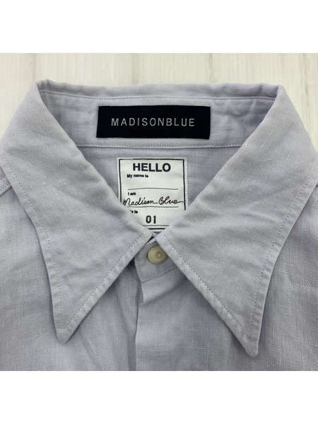 MADISON BLUE 18SS MB181-5011 L/Sハンプトンリネンシャツ 青