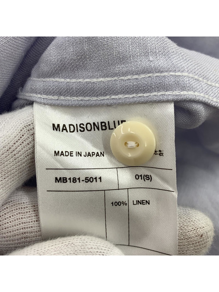 MADISON BLUE 18SS MB181-5011 L/Sハンプトンリネンシャツ 青