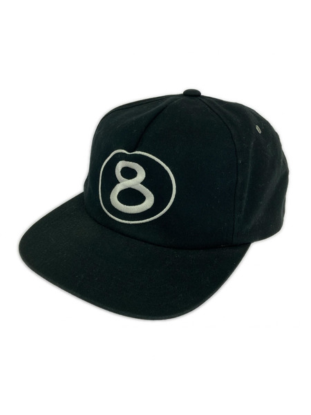STUSSY キャップ 6パネル 8ボール 黒