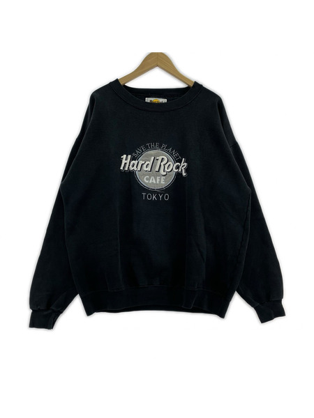 HardRockCAFE/刺繍スウェット/XL/BLK