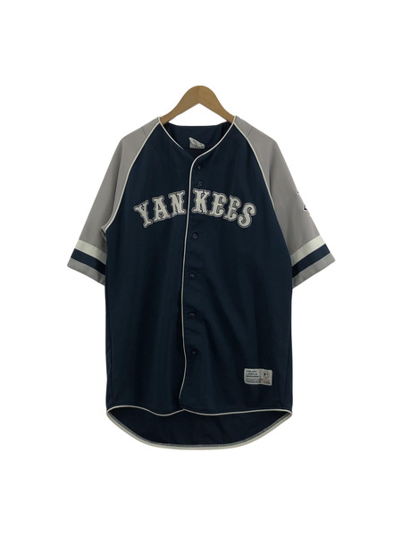 YANKEES ベースボールシャツ (L) ネイビー[値下]