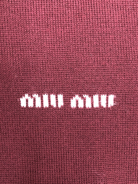 レディースラグ衣料 miumiu/ニットポロシャツ/バーガンディ