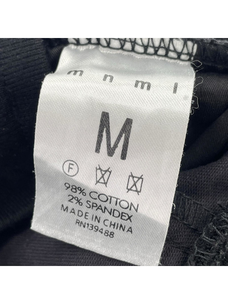 mnml パンツ CARGO DRAWCORD PANTS WAXED 黒