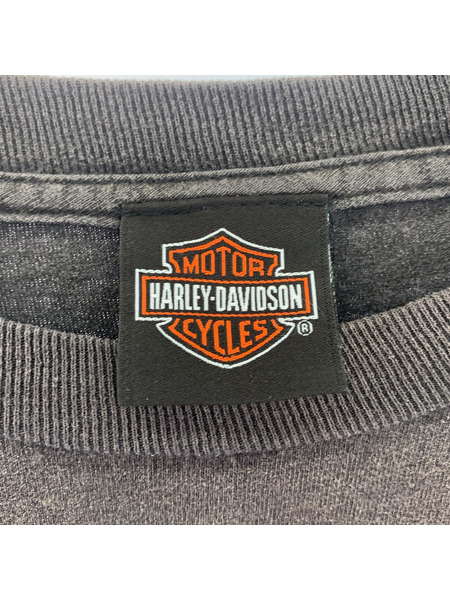 Harley-Davidson イーグルフレイム プリントロンTee 黒