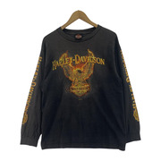 Harley-Davidson イーグルフレイム プリントロンTee 黒