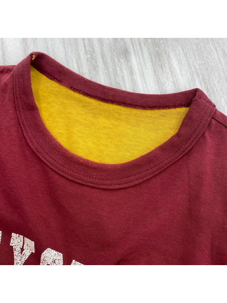 Champion 半袖Tシャツ・カットソー 70s/バータグ/3段/カレッジプリント/赤