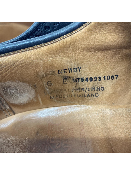CROCKETT＆JONES シューズ NEWBY ウィングチップ レザーシューズ 6 BLK[値下]
