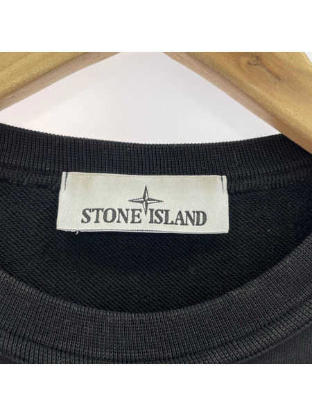 STONE ISLAND スウェット・トレーナー ファスナーポケットクルーネック (L) 黒
