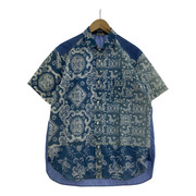 JUNYA WATANABE COMME des GARCONS総柄切替アロハシャツ 青 (S) AD2021