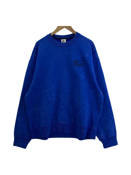 STUSSY×NIKE ACID WASH CREWNECK スウェット M ブルー