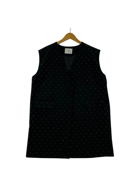 AMERI ジレ・ベスト 24SS/TWINKLE CURVE VEST/ブラック