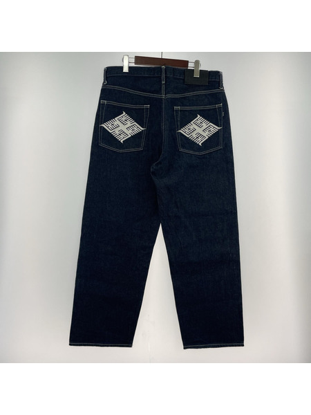 BUDSPOOL/麻LOGO DENIM PANTS