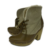 MANA レザーショートブーツ