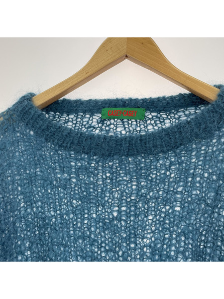 CASEY-CASEY STITCH CREW NECK MOHAIR XS ブルー