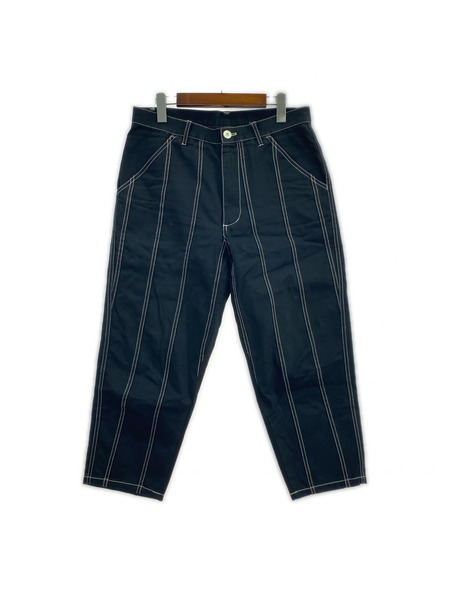 COMME des GARCONS パンツ SHIRT ホワイトステッチクロップドパンツ 黒