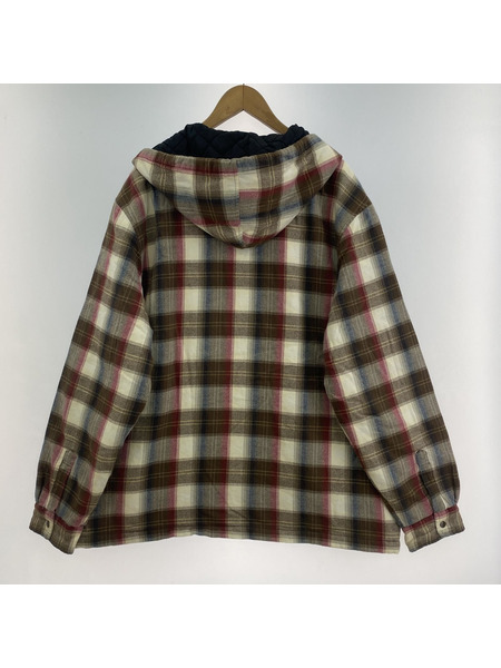 Supreme 19AW Quilted Hooded Plaid Shirt XL