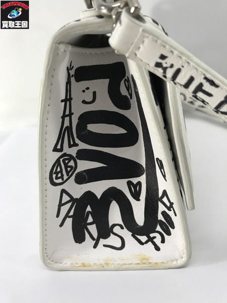 Balenciaga ショルダーバッグ グラフィック アワーグラス 2wayショルダーバッグ 白