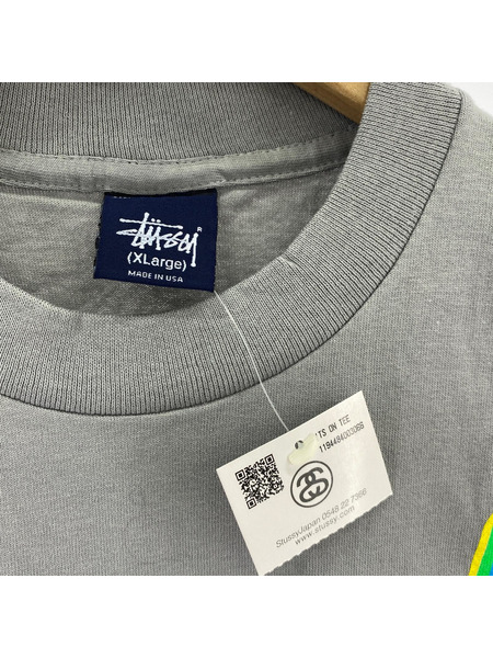 STUSSY　紺タグ　ITS ON　Tシャツ　グレー　XL