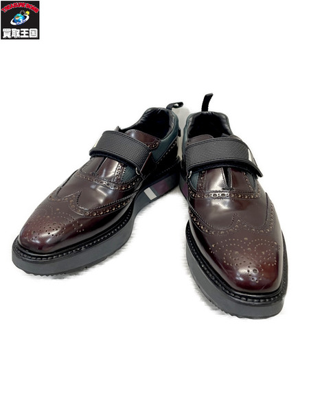 PRADA ウイングチップ レザーベルクロシューズ 6 2EG234