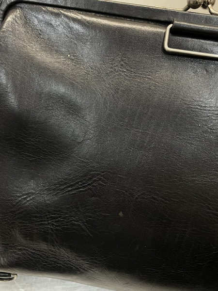 JEAN PAUL GAULTIER FEMME がま口 レザーショルダーバッグ 黒