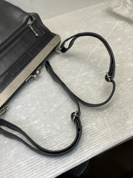 JEAN PAUL GAULTIER FEMME がま口 レザーショルダーバッグ 黒