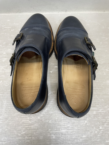 Paraboot WILLIAM MARCHE II ダブルモンクストラップシューズ 6 ネイビー