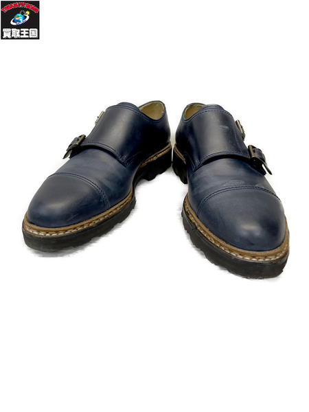 Paraboot WILLIAM MARCHE II ダブルモンクストラップシューズ 6 ネイビー