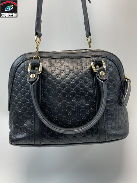 GUCCI グッチ 449654 マイクログッチシマ 2WAY レザーショルダーバック  ブラック