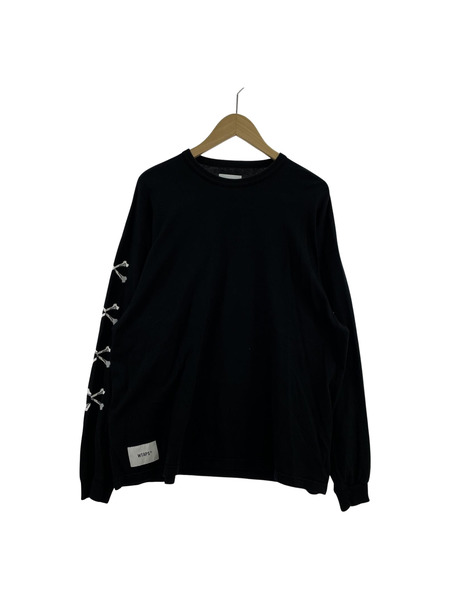 WTAPS 22AW LXLXW LS COTTON 黒 02 袖プリント