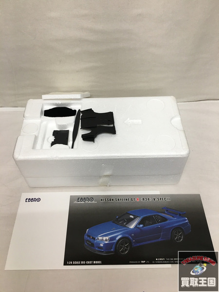 エブロ 1/24 スカイラインGT-R R34 VスペックII ブルー