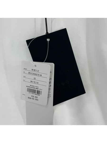 TATRAS 25SS MIBEILO ネックロゴL/SモックネックTee 02 ホワイト