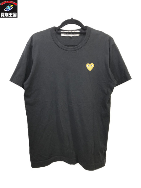 PLAY COMME des GARCONS GOLD HEART S/Sカットソー/M/黒/プレイ