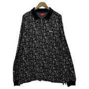 Supreme 22aw Currency Jacquard Zip L/S Polo (L) 黒