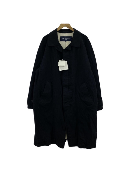 COMME des GARCONS 24AW ウールサージ製品縮絨バルカラーコート (S)